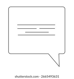 Speech bubble, speech balloon, chat bubble line art icon for apps and websites. EPS10