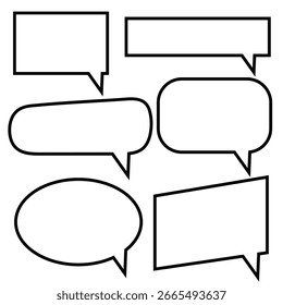 Speech bubble, speech balloon, chat bubble line art icon for apps and websites. EPS10