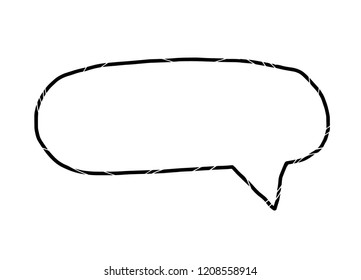 Speech bubble, speech balloon, chat bubble. Scribble icon for apps and websites. Vector hand drawn illustration design. Frame with text place.