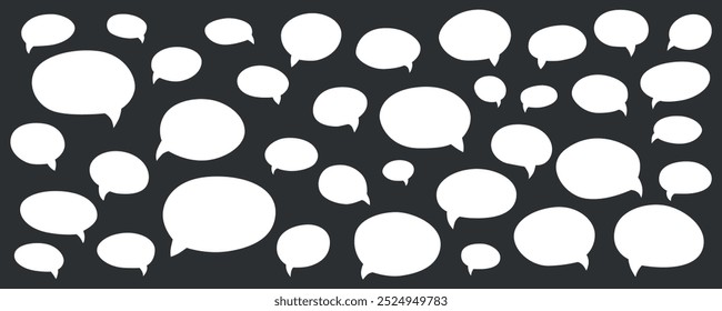 Speech bubble, balloon, chat, talk line art icon for app and website. Comment symbol, blank empty vector for text, cartoon chatting, message box for Black Friday extra discount price and offers. EPS10