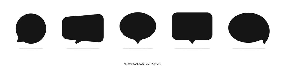 Speech bubble, speech balloon, chat bubble. Speech bubble vector icons. Message bubbles set. Speech bubbles silhouettes.