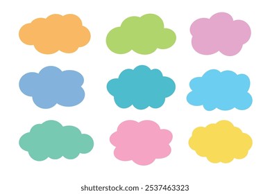 Speech bubble balloon colorful different shape.