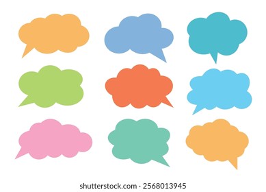 Speech bubble balloon colorful different shape.