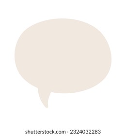 Speech bubble, balloon with copy space, empty, blank, hand drawn illustration. Flat style design, isolated vector. Kids print, comic book element, communication, message, conversation, dialogue