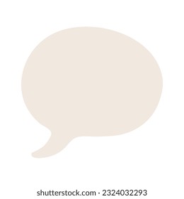 Speech bubble, balloon with copy space, empty, blank, hand drawn illustration. Flat style design, isolated vector. Kids print, comic book element, communication, message, conversation, dialogue