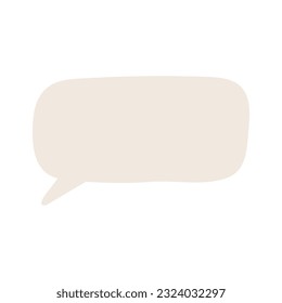 Speech bubble, balloon with copy space, empty, blank, hand drawn illustration. Flat style design, isolated vector. Kids print, comic book element, communication, message, conversation, dialogue