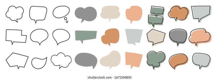 Speech bubble, speech balloon, Doodle Hand drawn vector collection.