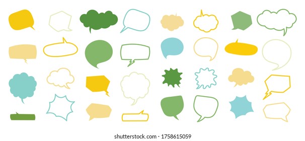 Burbuja de voz, globo de voz, colección vectorial dibujada a mano de perro.