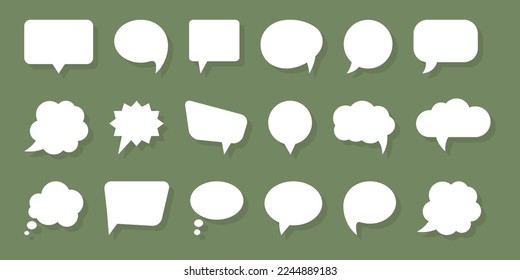 Speech bubble balloon shapes collection. Set of speech bubble in a flat design