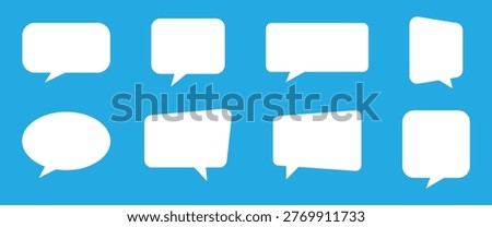 Speech bubble balloon shapes collection. Set of speech bubble in a flat design. Speech bubbles line icons. Social media message, comic bubbles and chat. eps10.