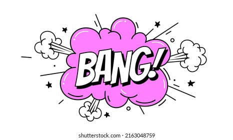 Speech Bubble Bang. Banner, speech bubble, poster and sticker concept, comic funny style with text Bang. Explosion design, speech bubble, message bang for banner, poster, web. Vector Illustration