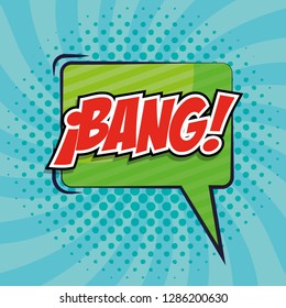 speech bubble with bang word comic pop art