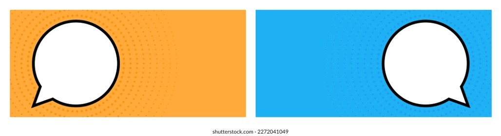 Speech Bubble Banner Design Template. Set of Web Banner Creative Concepts with Speech Bubble Illustration Isolated on Background. Empty Speech Bubble for Quotes. Stock Vector