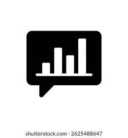 Gráfico de Bolha de Fala com Barra - Conceito de Comunicação Empresarial e Controle de Desempenho