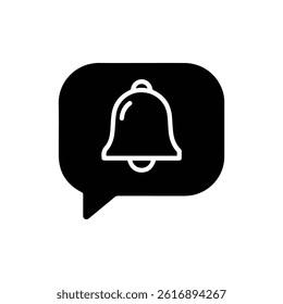 Speech Bubble with Bell Icon Symbolizing Notifications or Alerts