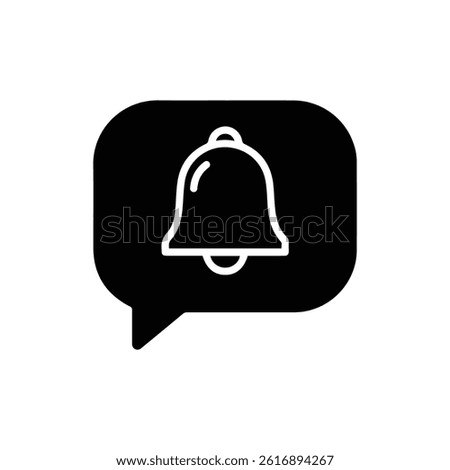 Speech Bubble with Bell Icon Symbolizing Notifications or Alerts