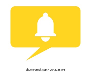 speech bubble with bell notification icon