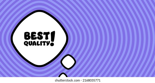 Speech bubble with best quality text. Boom retro comic style. Pop art style. Vector line icon for Business and Advertising