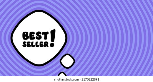 Speech bubble with best seller text. Boom retro comic style. Pop art style. Vector line icon for Business and Advertising