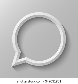 Speech bubble with bevel.