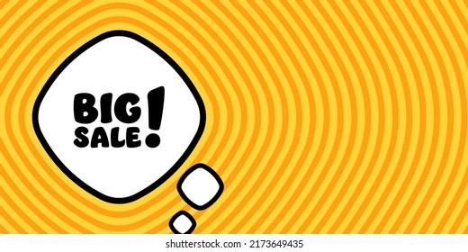 Speech bubble with Big deal text. Boom retro comic style. Pop art style. Vector line icon for Business and Advertising