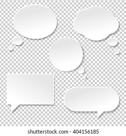 Speech Bubble Big Set, Isolated on Transparent Background, Vector Illustration