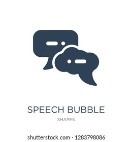 speech bubble black icon vector on white background, speech bubble black trendy filled icons from Shapes collection, speech bubble black vector illustration