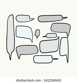 Speech Bubble , Black Ink and Gray , Can be used comics 