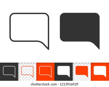 Speech Bubble black linear and glyph icons. Thin line comic tell sign. Chat outline pictogram isolated on white transparent background. Vector Icon shape of clean message banner simple symbol closeup