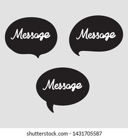 Speech Bubble black linear and glyph icons. Vector Icon shape of clean messege banner simple symbol closeup