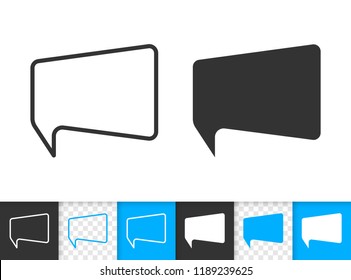 Speech Bubble black linear silhouette icons. Thin line comic tell sign. Chat Communication outline pictogram isolated white, transparent backdrop. Vector Icon shape Speech Bubble simple symbol closeup