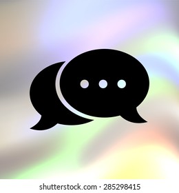 speech bubble black vector icon