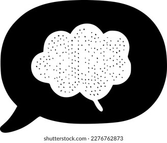 Speech Bubble - Black and White Isolated Icon - Vector illustration