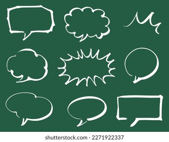 Speech bubble, blackboard, calligraphy, illustration material