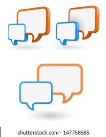 speech bubble blank 3d icon