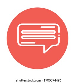 speech bubble block and flat style icon vector illustration design