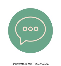 speech bubble block and line icon vector illustration design