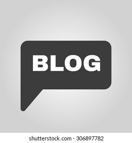 The speech bubble with a blog icon. Internet and forum, chat, online symbol. Flat Vector illustration