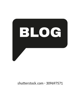 Speech bubble with a blog icon. Internet forum, chat, online symbol. Flat Vector illustration