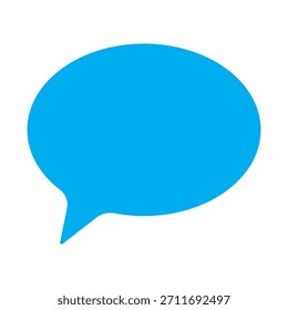Speech bubble. Blue blank chat message notification icon vector popup. Flat design element for conversation interfaces, social media, business websites, or mobile applications. EPS 10.