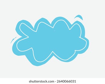 Speech bubble blue color cute design. eps