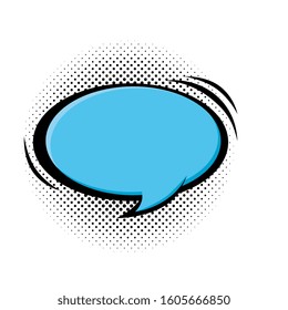 speech bubble blue color pop art style vector illustration design
