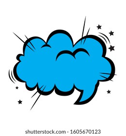speech bubble blue color pop art style vector illustration design