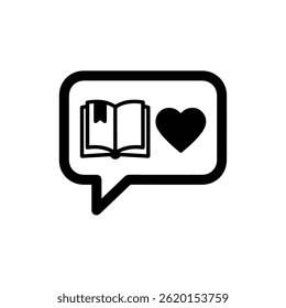 Bolha de Discurso com Livro e Coração Representando Diálogo Ético e Aprendizagem