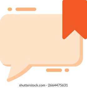 Burbuja de discurso con icono de marcador para redes sociales