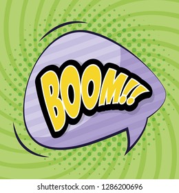 speech bubble with boom word comic pop art
