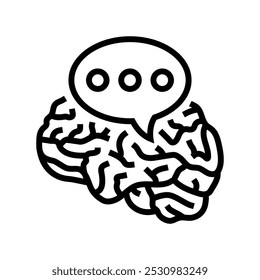 speech bubble brainstorm line icon vector. speech bubble brainstorm sign. isolated contour symbol black illustration