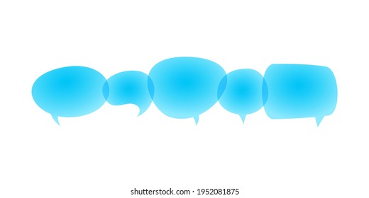 Speech bubble bright color transparent illustration