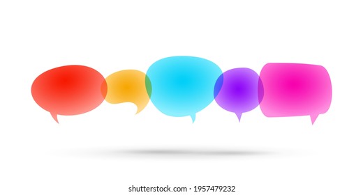 Speech bubble bright color transparent illustration