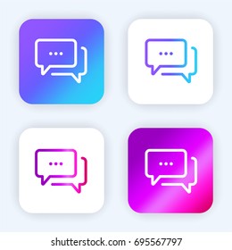 Speech bubble bright purple and blue gradient app icon
